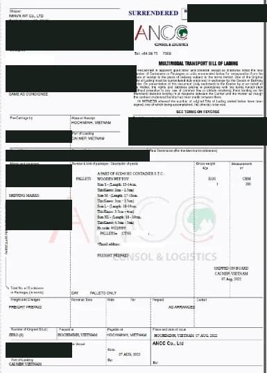 Bill of Lading